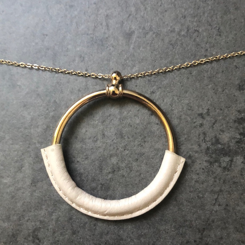 Argento Vivo Leather Open Circle Pendant Necklace - Picture 5 of 7